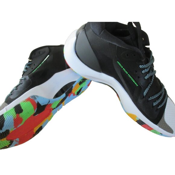 Jordan Men's Zoom Separate Basketball Shoes Black Laser Green Strike Sizes NIB - Picture 4 of 5